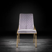 Nolan Titanium Gold Polished Stainless Steel Base Gray Stylish Dining Chair