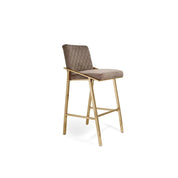 Nolan Titanium Gold Polished Stainless Steel Base Taupe Stylish Counter Stool