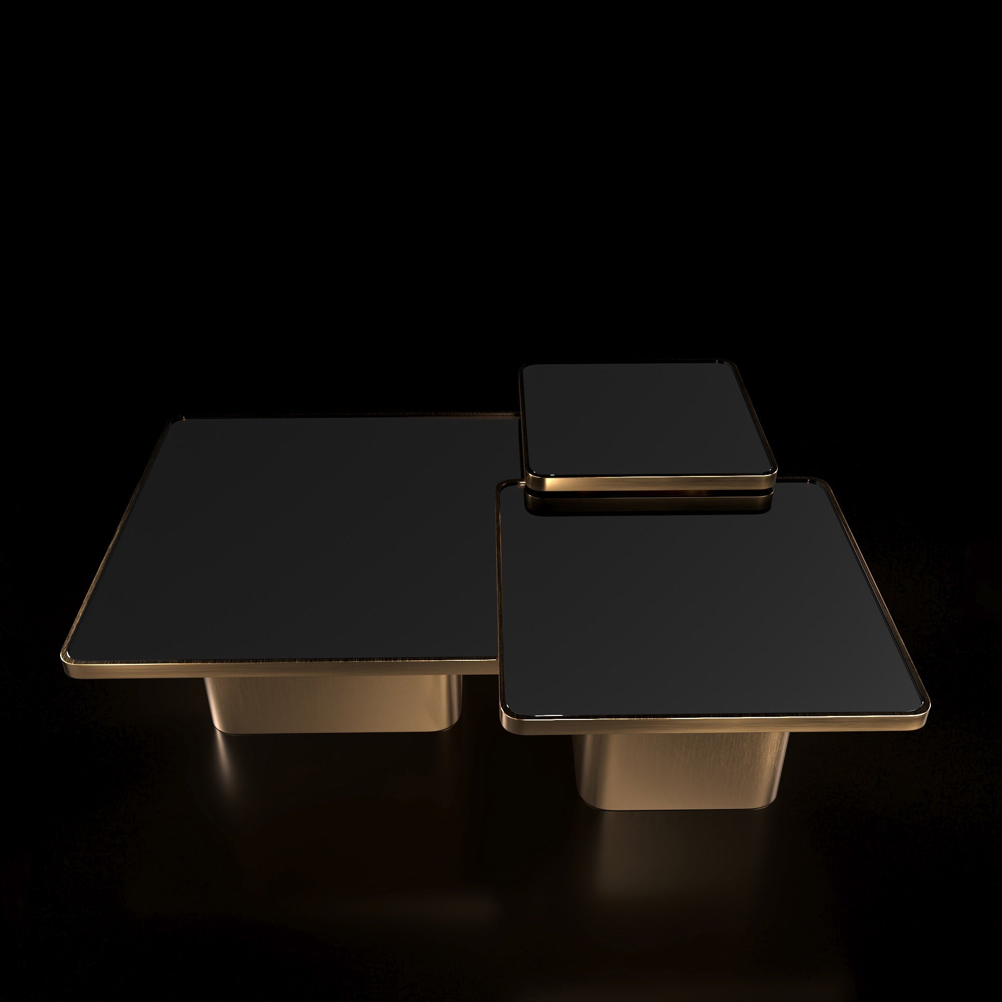 Olivero Coffee Table Gold Brushed Set Roberto Grassie