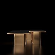 Olivero Coffee Table Gold Brushed Set