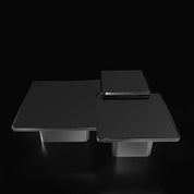 Olivero Coffee Table Silver Brushed Set Roberto Grassie