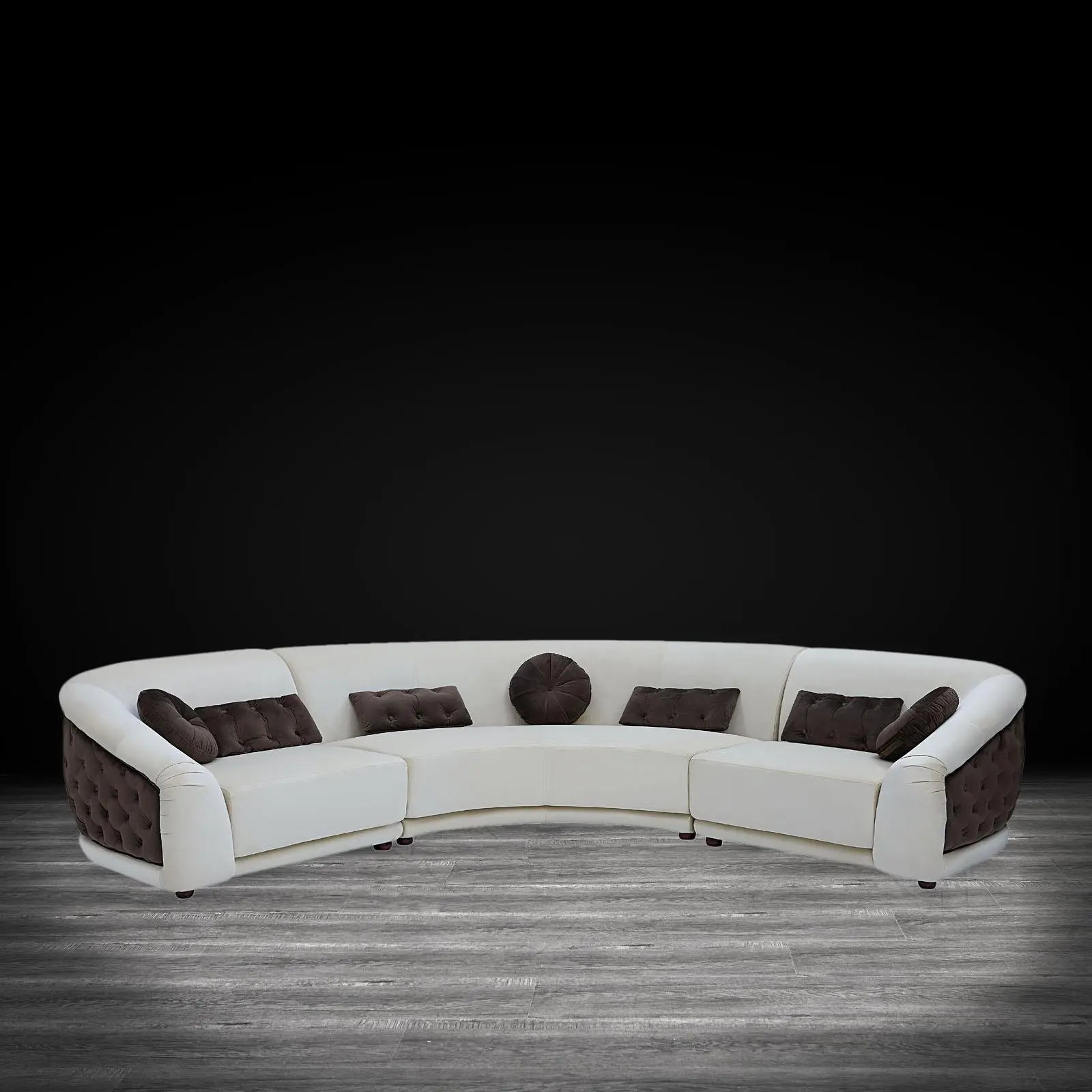 Olivia Beige Brown Modern Sectional