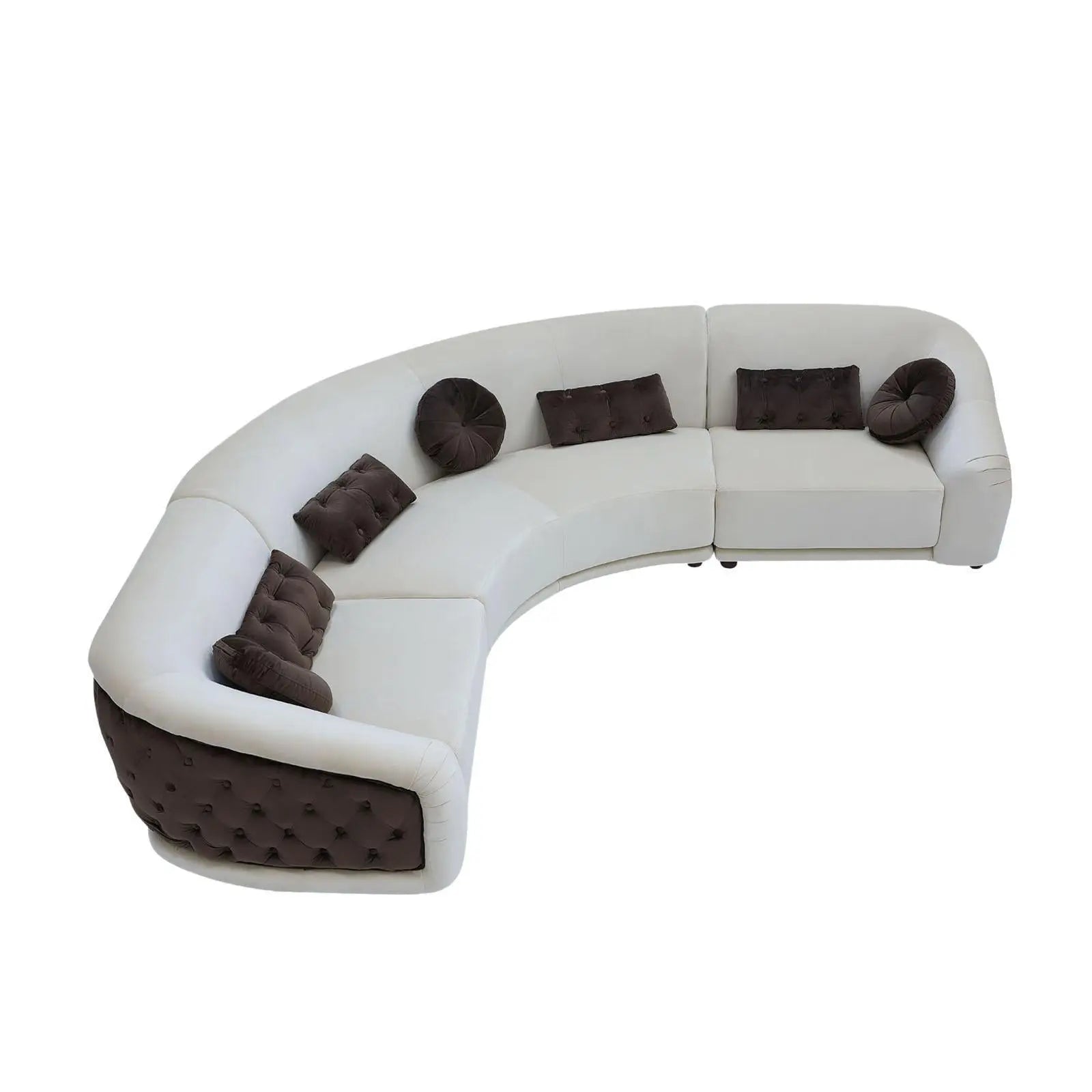 Olivia Beige Brown Roberto Grassie Sectional