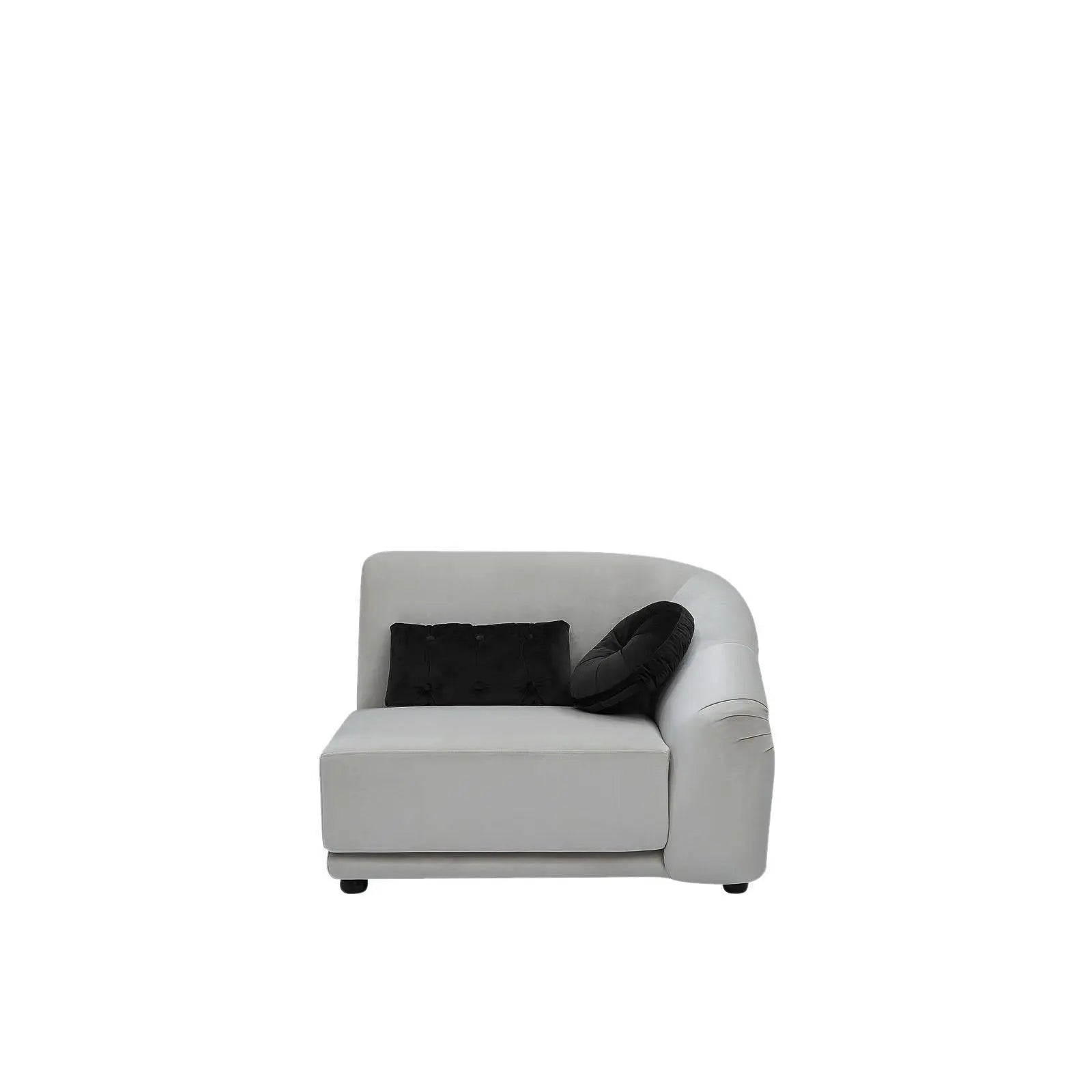 Olivia Light Gray Black Luxury Sectional