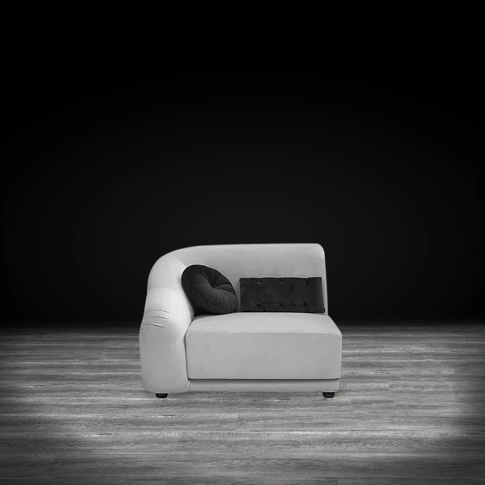 Olivia Light Gray Black Luxury Sectional