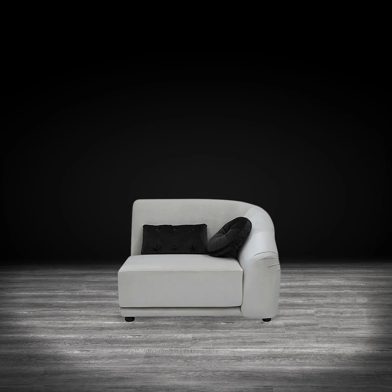 Olivia Light Gray Black Modern Sectional