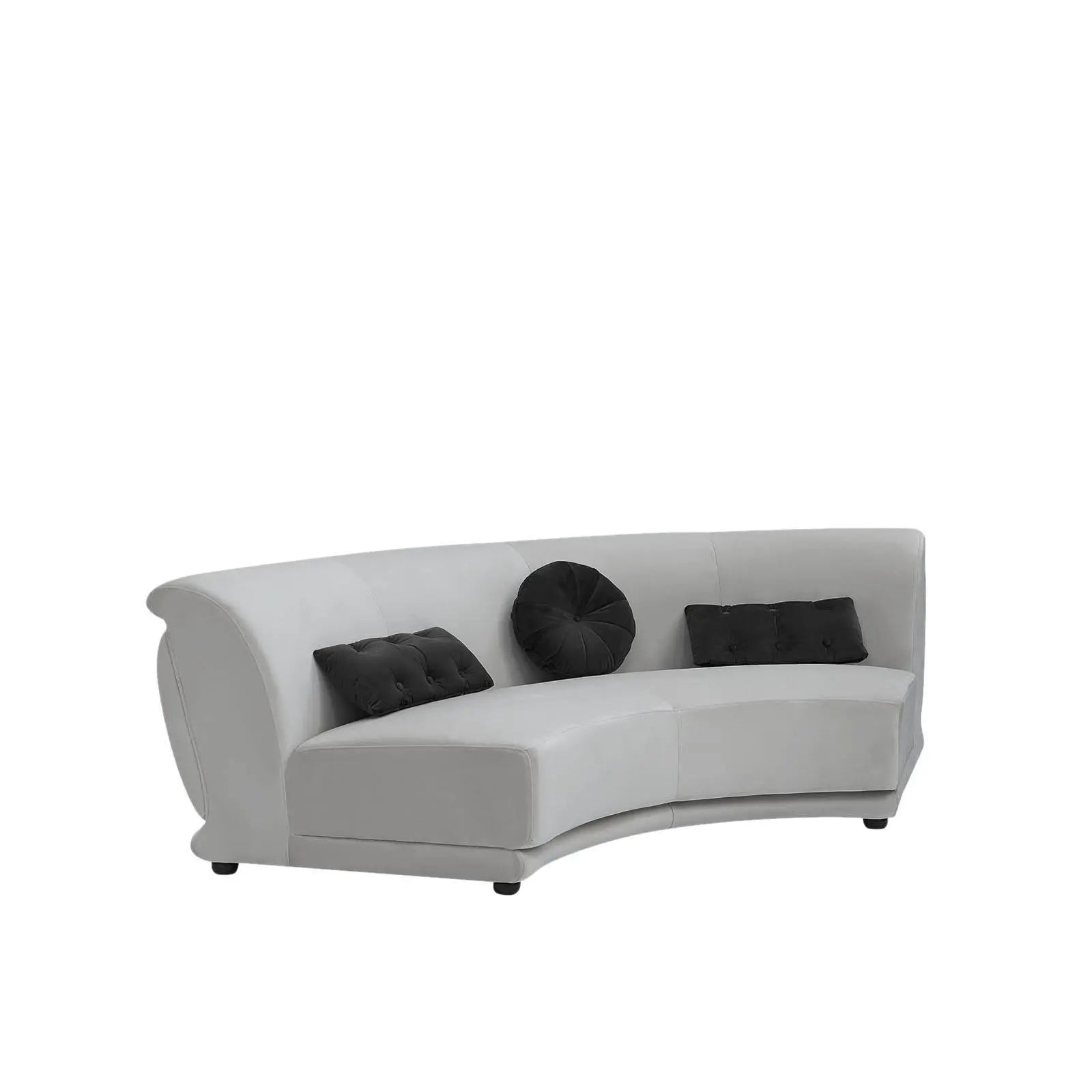 Olivia Light Gray Black Modern Sectional