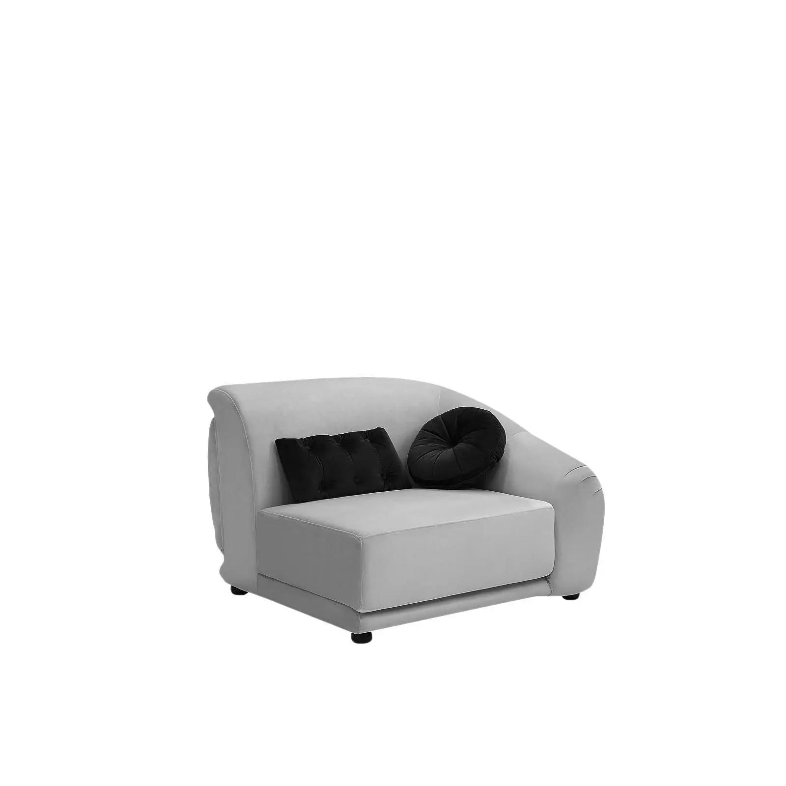 Olivia Light Gray Black Modern Sectional