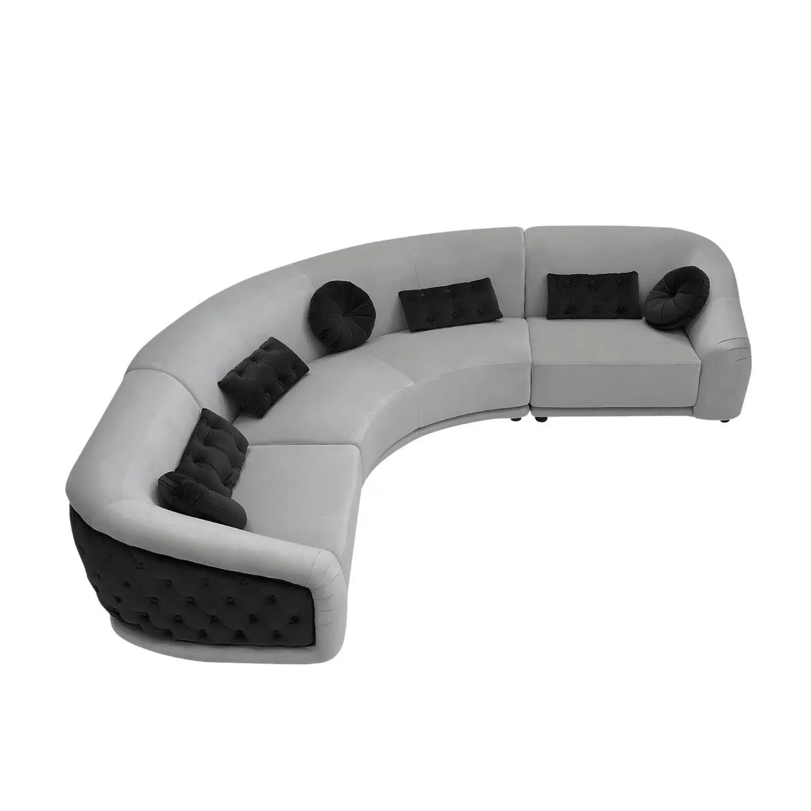 Olivia Light Gray Black Roberto Grassie Sectional