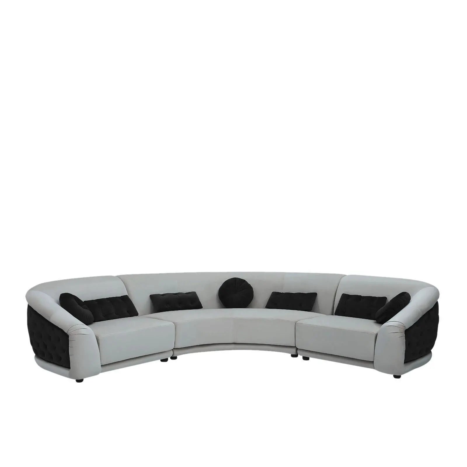 Olivia Light Gray Black Sectional