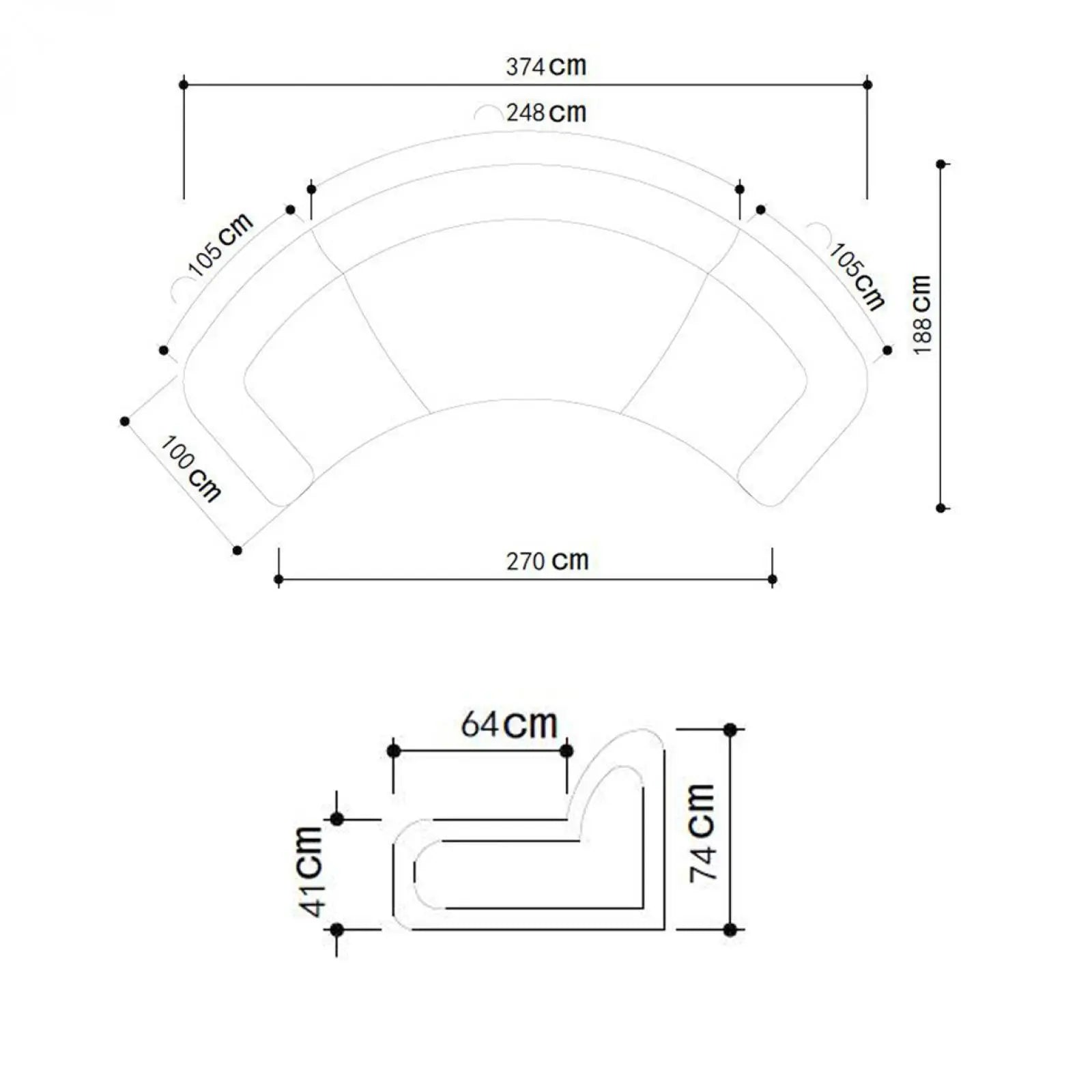 Olivia Light Gray Black Stylish Sectional