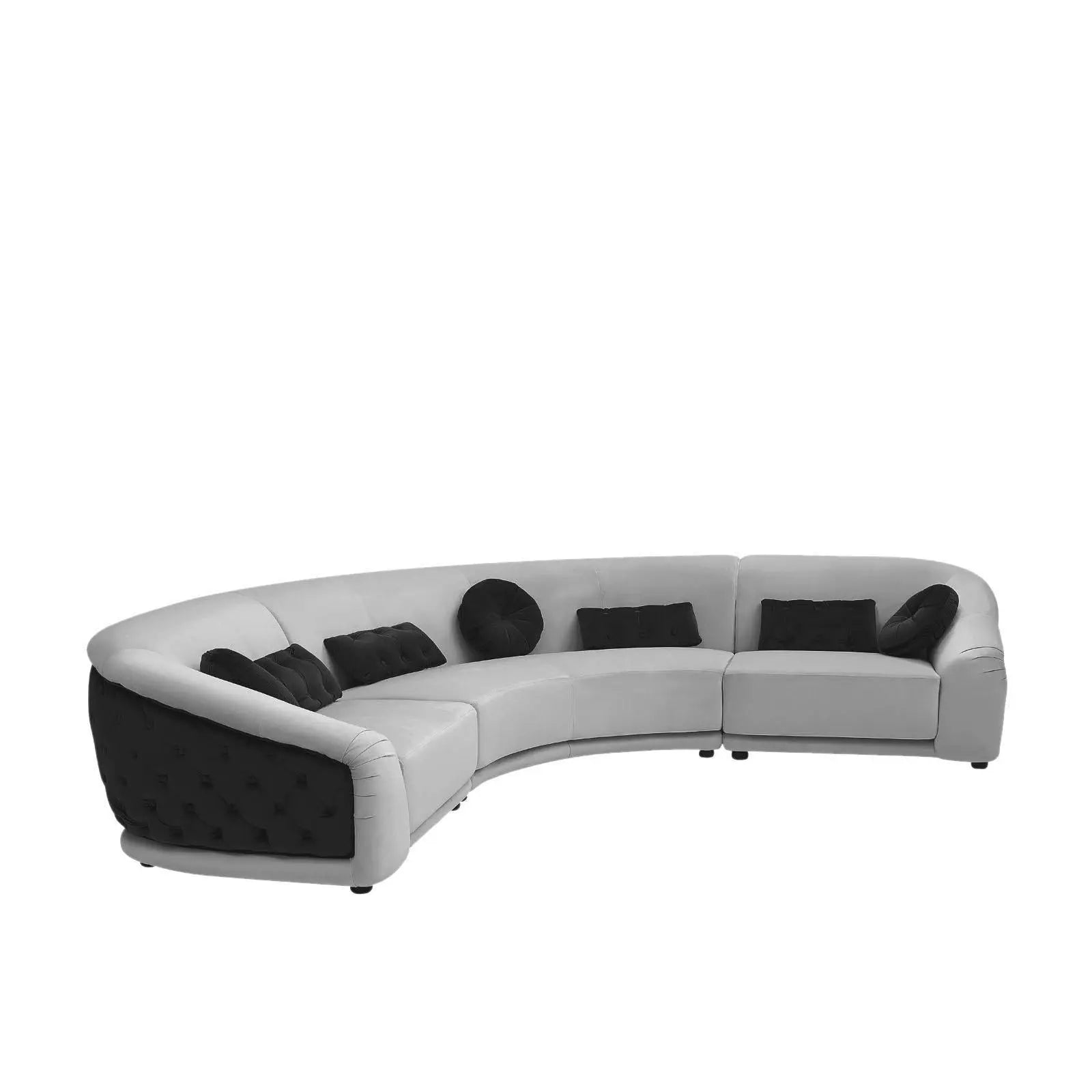 Olivia Light Gray Black Stylish Sectional