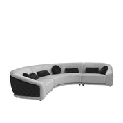 Olivia Light Gray Black Stylish Sectional