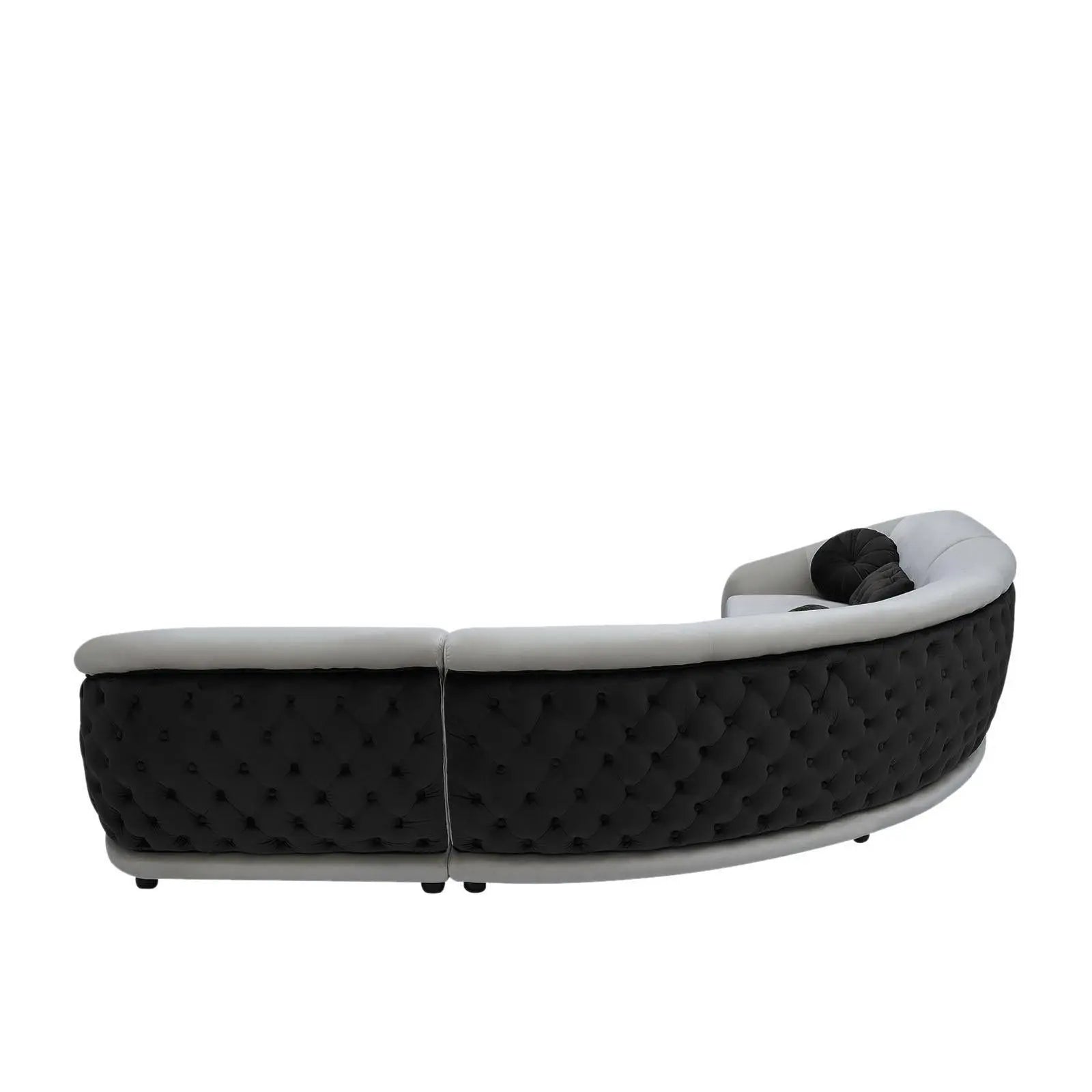 Olivia Light Gray Black Stylish Sectional