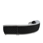 Olivia Light Gray Black Stylish Sectional