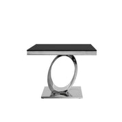 Onyx Glass Silver End Table