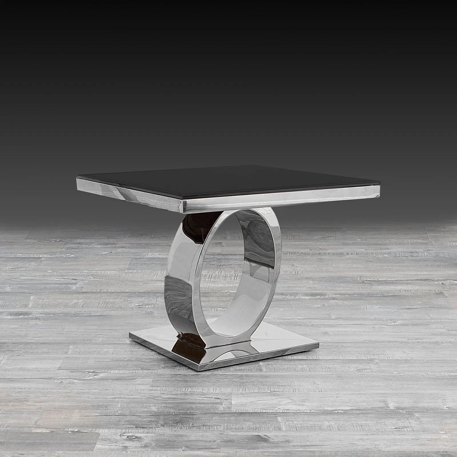 Onyx Glass Silver Stylish End Table