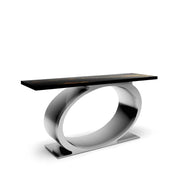 Onyx Silver Black Art Large Console Table