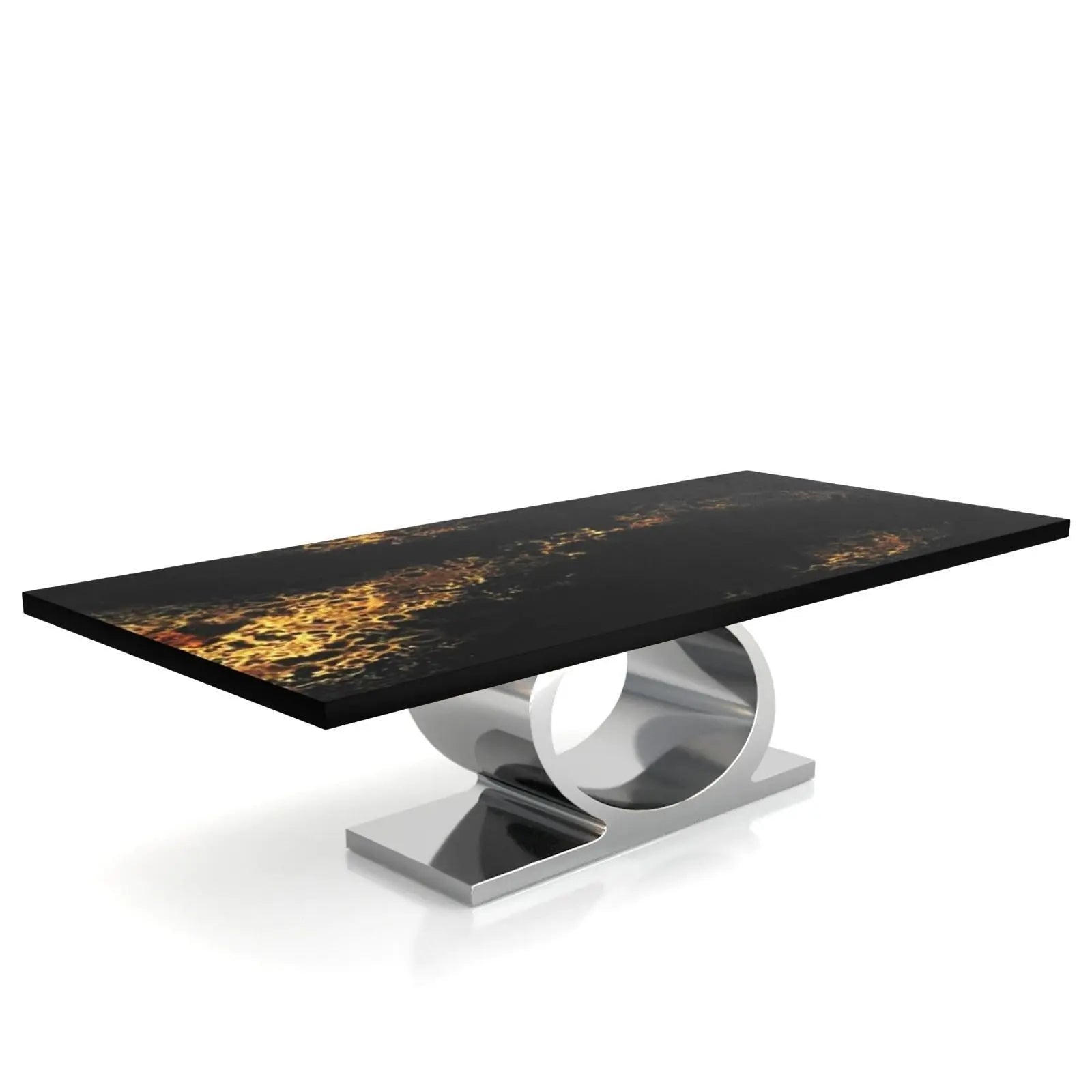 Onyx Silver Black Art Large Dining Table