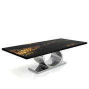 Onyx Silver Black Art Large Dining Table