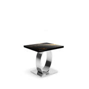 Onyx Silver Black Art Large End Table