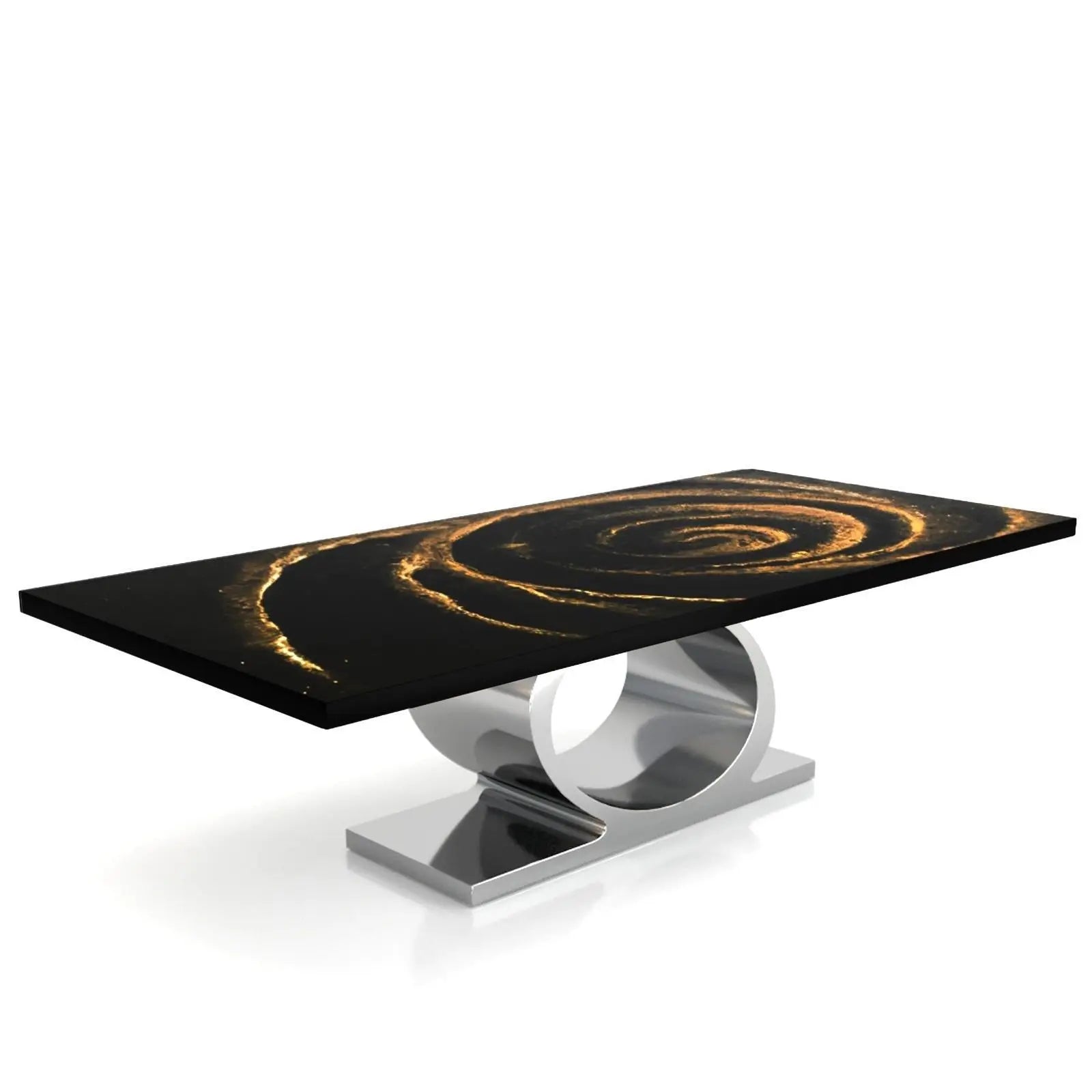 Onyx Silver Black Fiore Large Dining Table