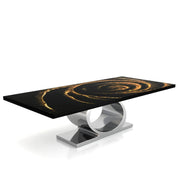 Onyx Silver Black Fiore Large Dining Table