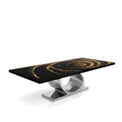Onyx Silver Black Fiore Small Dining Table