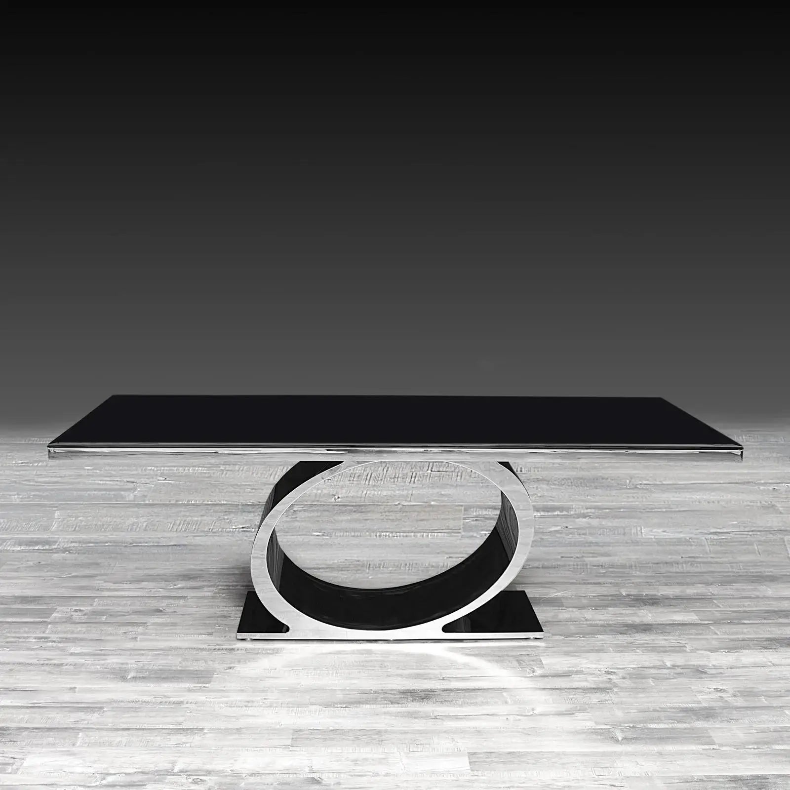 Onyx Silver Glass Modern Dining Table