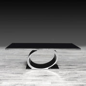 Onyx Silver Glass Modern Dining Table