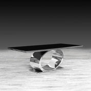 Onyx Silver Glass Stylish Dining Table