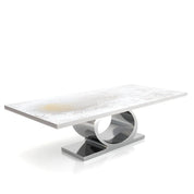 Onyx Silver White Art Large Dining Table