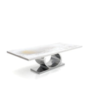 Onyx Silver White Art Small Dining Table