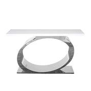 Onyx Silver White Console Table