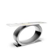 Onyx Silver White Fiore Large Console Table