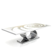 Onyx Silver White Fiore Large Dining Table