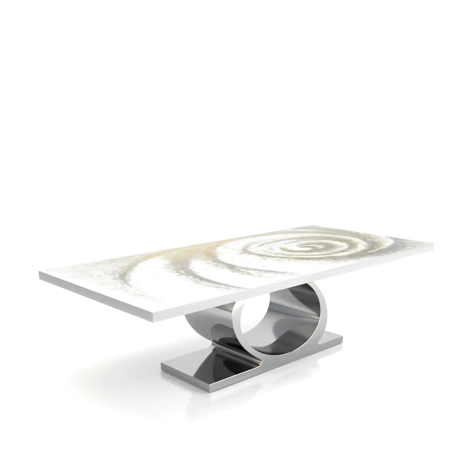 Onyx Silver White Fiore Small Dining Table