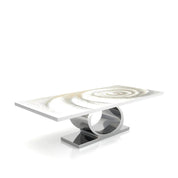 Onyx Silver White Fiore Small Dining Table