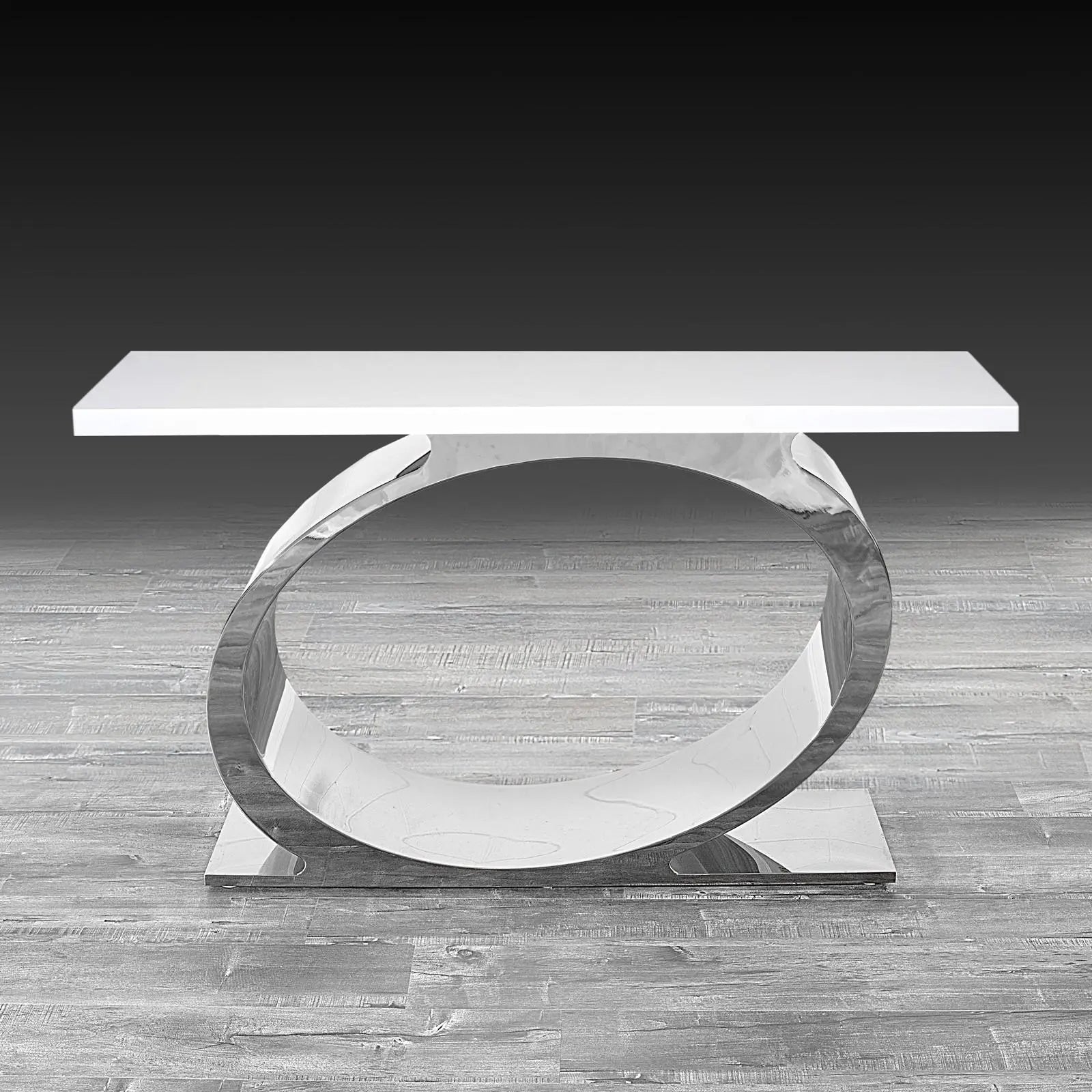 Onyx Silver White Modern Console Table