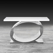 Onyx Silver White Modern Console Table