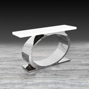 Onyx Silver White Stylish Console Table