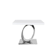 Onyx White Silver End Table