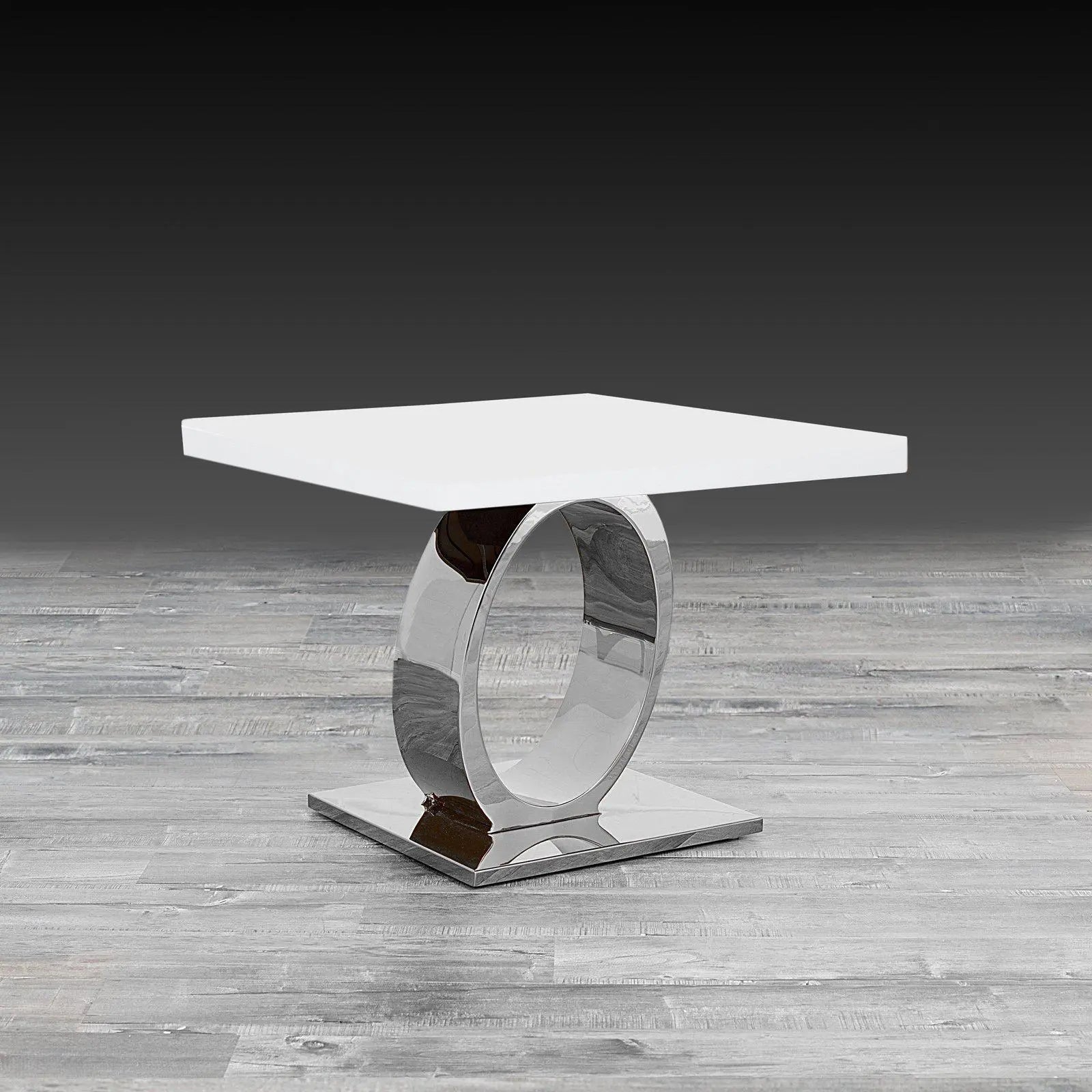 Onyx White Silver Stylish End Table