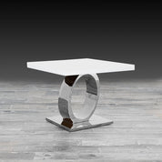 Onyx White Silver Stylish End Table