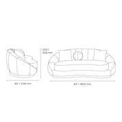 Oslo Gold Loveseat Dims