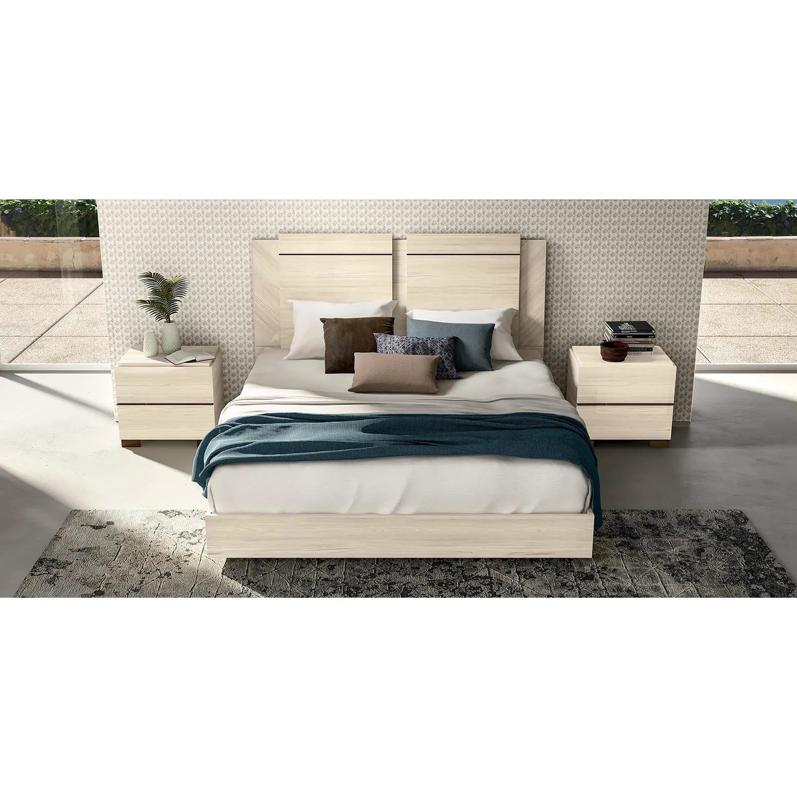 Perla Beige Queen Stylish Bed