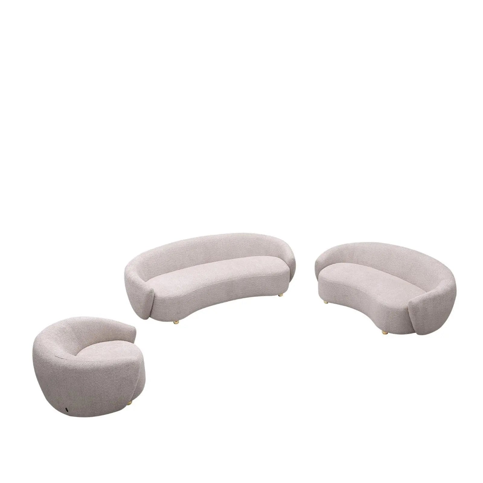 Primo Light Gray Stylish Sofa Set