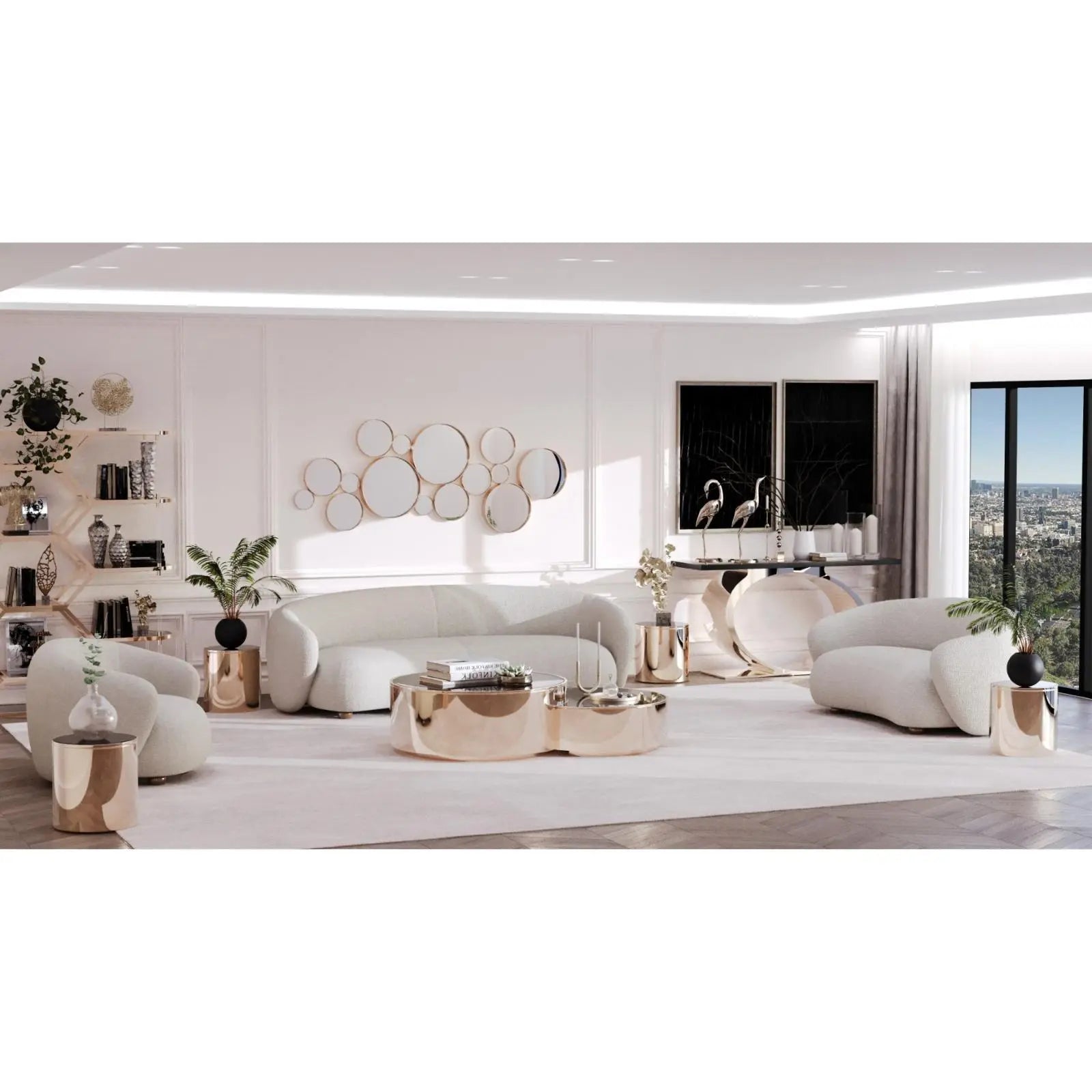 Primo White Ax Sofa Set