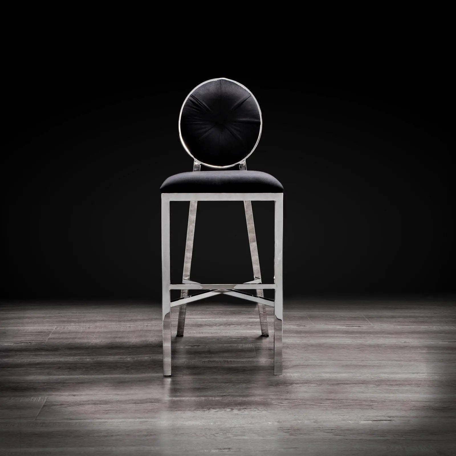 Regina Silver Black Luxury Counter Stool