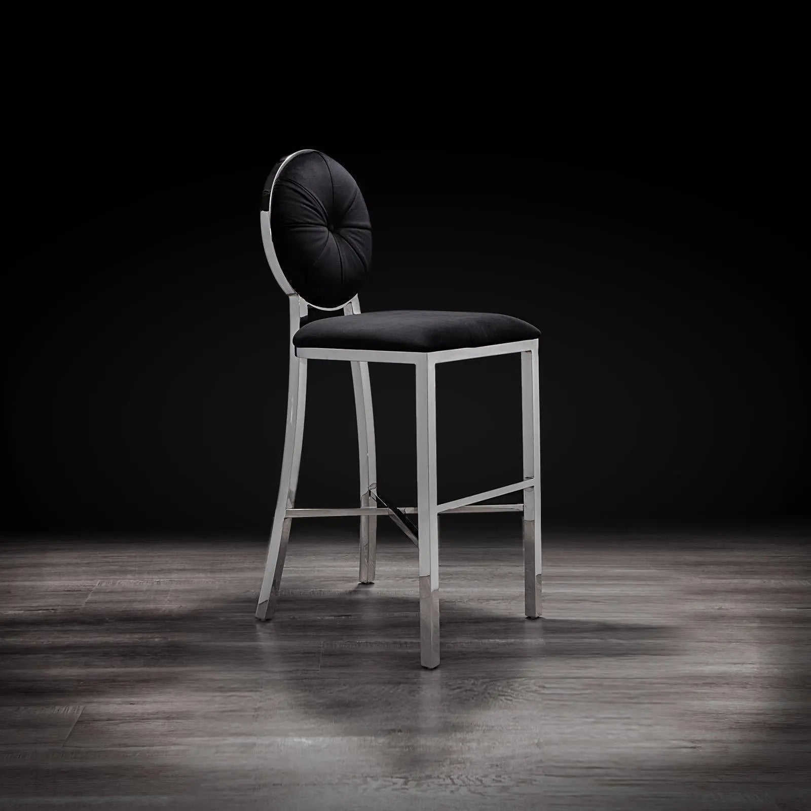 Regina Silver Black Modern Counter Stool